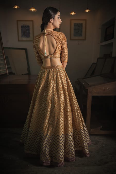 Swatti Kapoor Hand Woven Chanderi Sindhu Skirt 