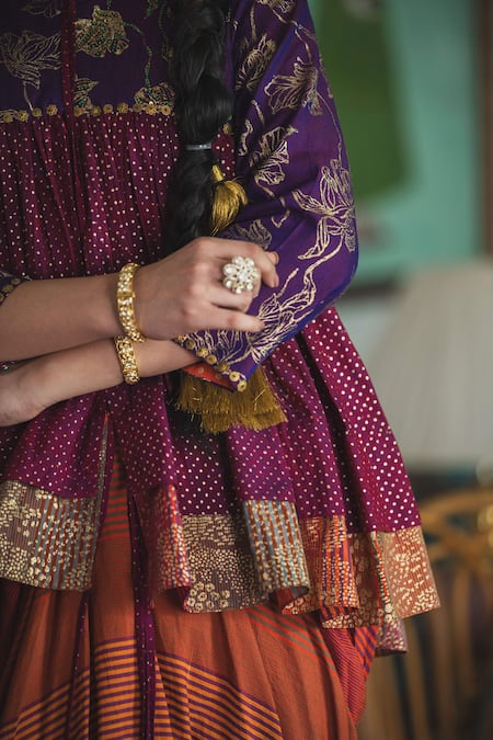 Swatti Kapoor Multi Color , Handloom Beads Round Neck Guleri Handwoven Kedia Top at Aza Fashions Swatti Kapoor_Multi Color , Handloom Beads Round Neck Guleri Handwoven Kedia Top _at_Aza_Fashions