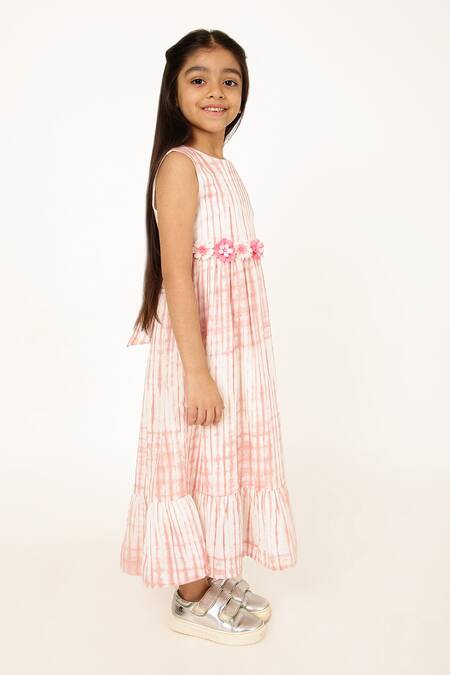 Buy A Little Fable Pink Cotton Fabric Flowers Tori Detailed Dress Online at Aza Fashions Buy_A Little Fable_Pink Cotton Fabric Flowers Tori Detailed Dress _Online_at_Aza_Fashions