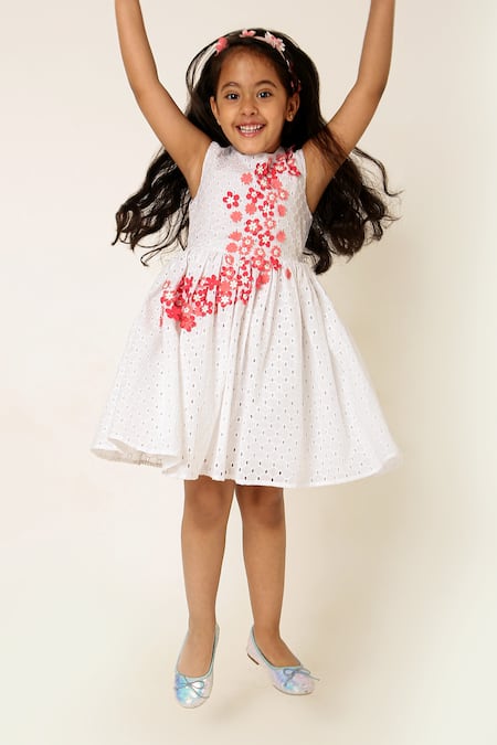 A Little Fable Primrose Flower Embroidered Dress 