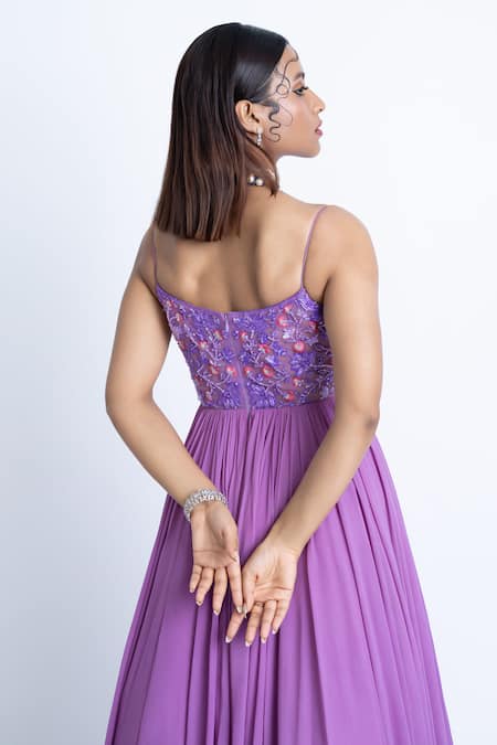 Damoiselle Embroidered Anarkali Set With Dupatta 