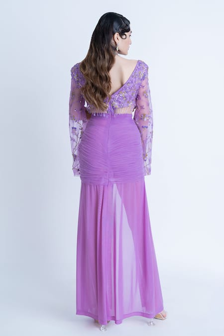 Damoiselle Floral Embroidered Maxi Dress 