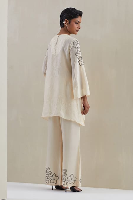 One Not Two Hand Embroidered Kaftan & Pant Set 