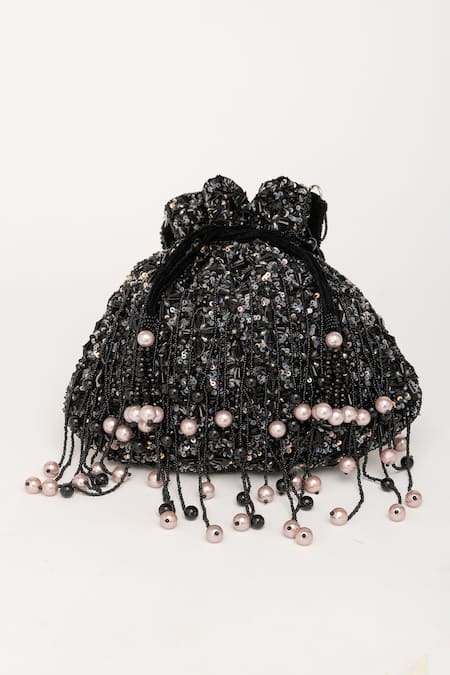 Eena Pearl & Crystal Embellished Potli Bag 