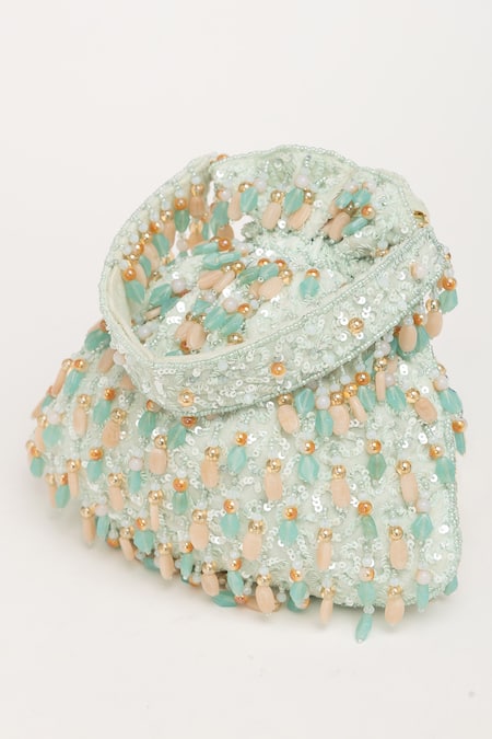 Buy_Eena_Blue Crystal Avelia Sitara And Bead Embroidered Potli Bag _Online_at_Aza_Fashions