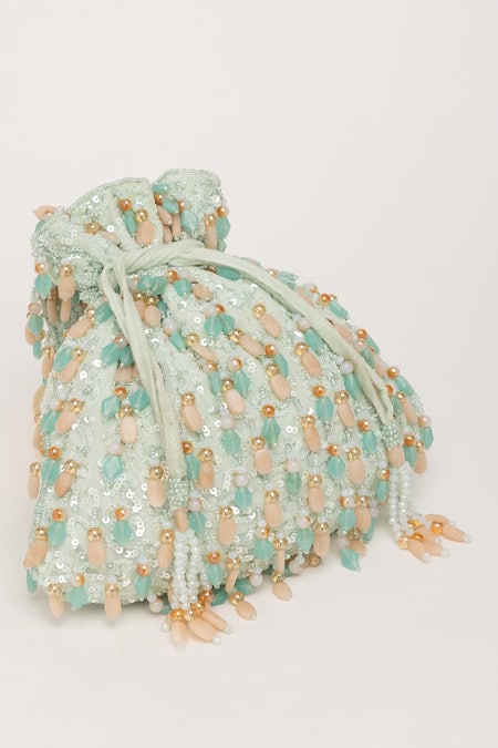Shop_Eena_Blue Crystal Avelia Sitara And Bead Embroidered Potli Bag _Online_at_Aza_Fashions