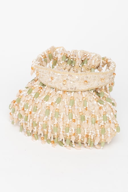 Buy_Eena_Green Crystal Avelia Sitara And Embroidered Potli _Online_at_Aza_Fashions