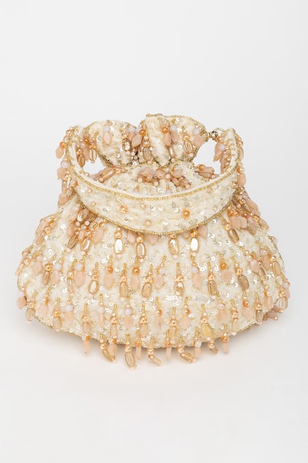 Buy_Eena_Beige Crystal Avelia Sitara And Bead Embroidered Potli Bag _Online_at_Aza_Fashions
