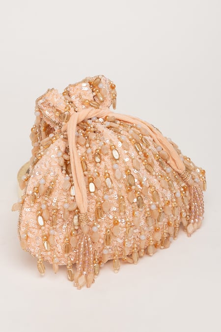 Shop_Eena_Peach Crystal Avelia Sitara Embroidered Potli Bag _Online_at_Aza_Fashions