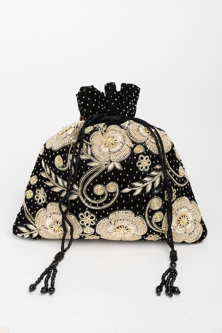 Eena Jagavi Floral Embroidered Potli Bag 