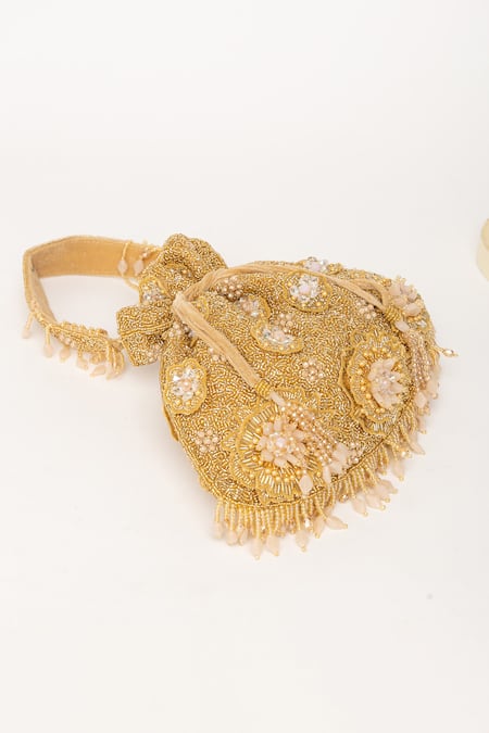 Buy_Eena_Gold Sequin Nitara Embroidered Potli Bag 
