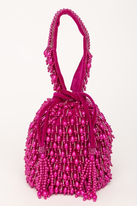 Eena Veda Nalki Embroidered Bucket Bag 