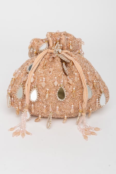 Eena Zuri Mirror Embroidered Potli Bag 