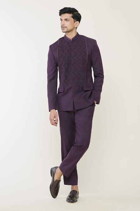 Gargee Designers Pintucked Bandhgala & Pant Set 