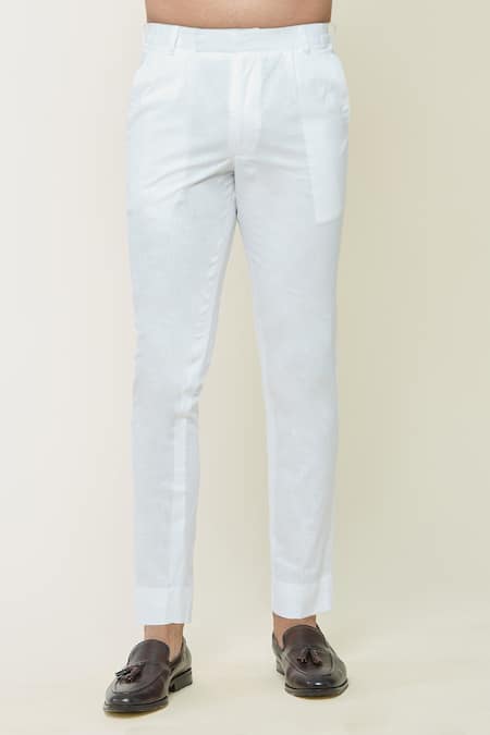 Buy_Ankit V Kapoor_Ivory Cotton, Silk Embroidery Floral Hand Painted Kurta Set