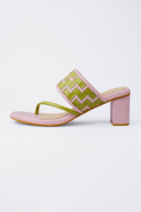 Shop House Of Prisca Pink Hand Weave Alana Strap Heels at Aza Fashions Shop_House Of Prisca_Pink Hand Weave Alana Strap Heels_at_Aza_Fashions