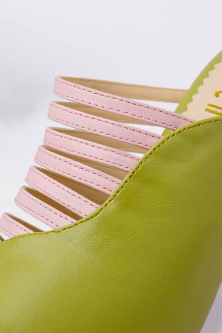 Shop_House Of Prisca_Green Marina Vegan Leather Heels_at_Aza_Fashions