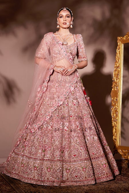 Chaashni by Maansi and Ketan Mirror & Resham Embroidered Bridal Lehenga Set 