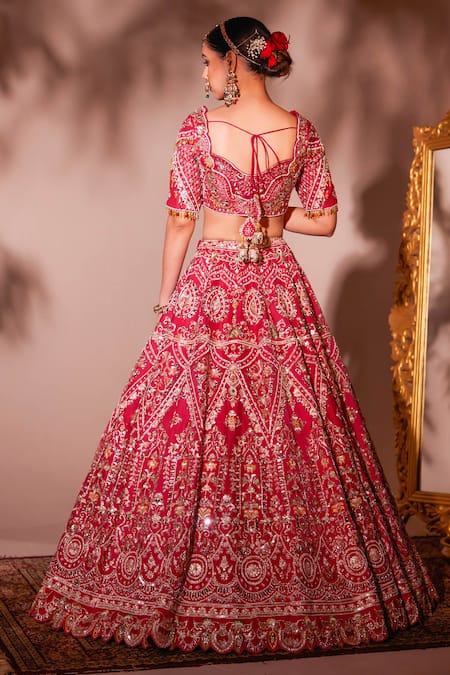 Chaashni By Maansi And Ketan Embroidered Pink Bridal Lehenga Set 