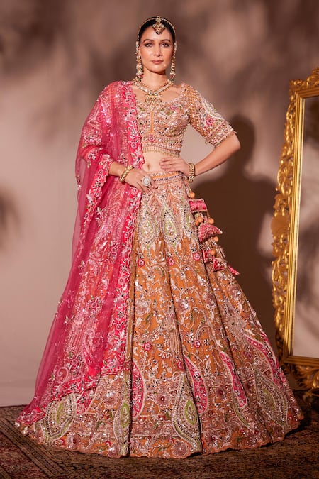 Chaashni by Maansi and Ketan Paisley Floral Embroidered Bridal Lehenga Set 