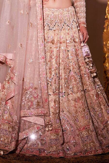 Buy Chaashni By Maansi And Ketan Ivory Organza, Net Pearls, Sequins, Mirrors Scoop Embroidered Bridal Lehenga Set Online at Aza Fashions Buy_Chaashni By Maansi And Ketan_Ivory Organza, Net Pearls, Sequins, Mirrors Scoop Embroidered Bridal Lehenga Set _Online_at_Aza_Fashions