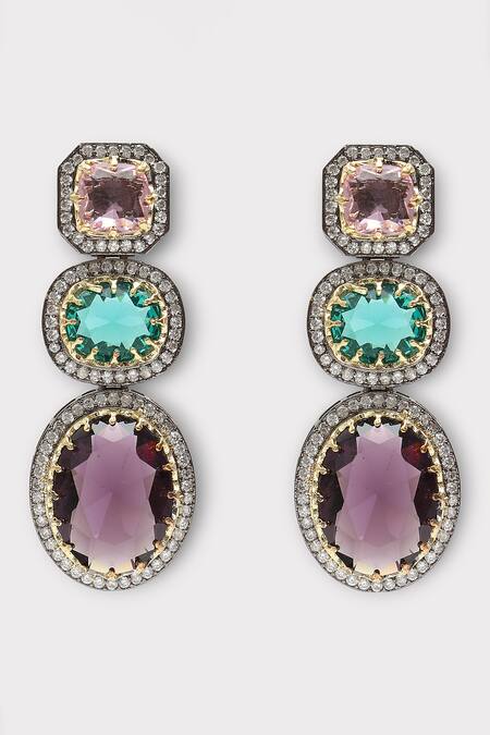 Zaza By Somya Multi Color Stones Treasure Studded Necklace Set Online at Aza Fashions Zaza By Somya_Multi Color Stones Treasure Studded Necklace Set _Online_at_Aza_Fashions