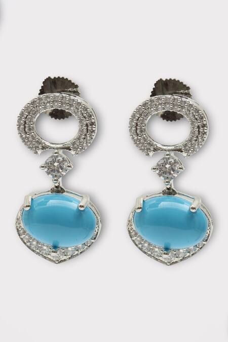 Zaza By Somya Blue Imitation Diamonds Stone Studded Interlinked Necklace Set Online at Aza Fashions Zaza By Somya_Blue Imitation Diamonds Stone Studded Interlinked Necklace Set _Online_at_Aza_Fashions