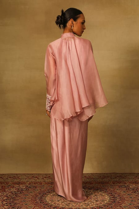 Neha Poddar Cutwork Cape Top & Skirt Set 