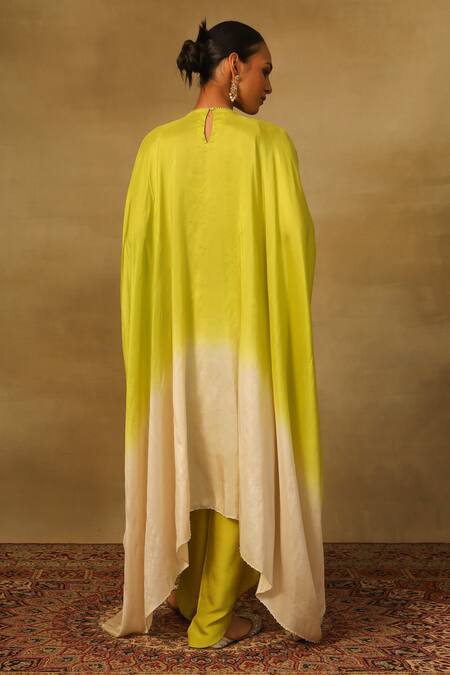 Neha Poddar Cutwork Embroidered Kaftan & Tulip Pant Set 