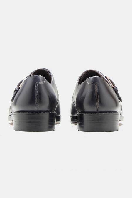 Buy_Kozasko_Blue Navy Monk Strap Leather Shoes _Online_at_Aza_Fashions