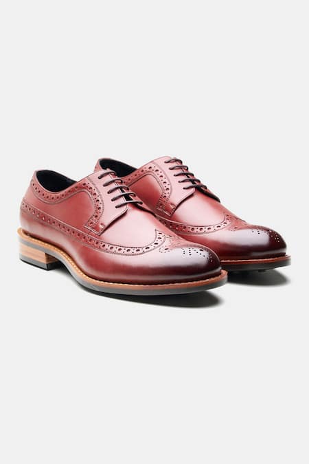 Kozasko Goodyear Welted Bordeaux Longwing Blucher Shoes 