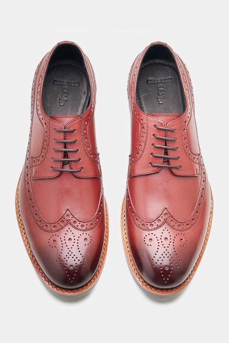 Kozasko Goodyear Welted Bordeaux Longwing Blucher Shoes 