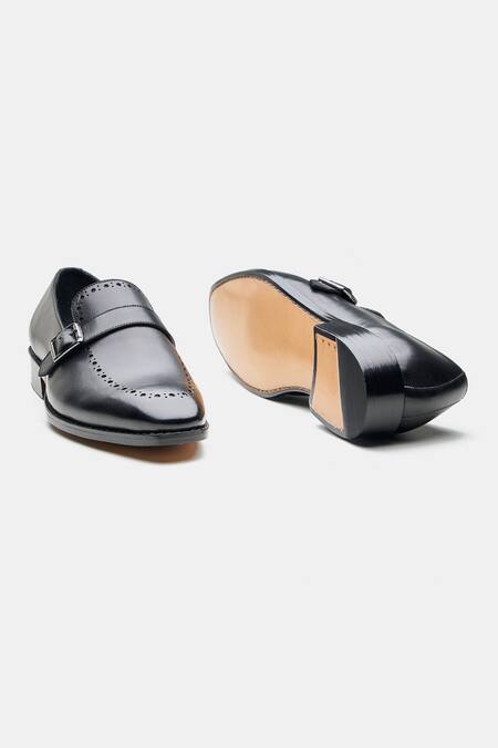 Kozasko Black Goodyear Welted Leather Strap Loafers Online at Aza Fashions Kozasko_Black Goodyear Welted Leather Strap Loafers _Online_at_Aza_Fashions