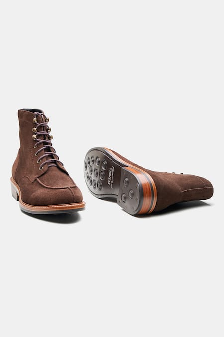 Buy Kozasko Brown Stitchline Thread Goodyear Welted Split Toe Derby Boots Online at Aza Fashions Buy_Kozasko_Brown Stitchline Thread Goodyear Welted Split Toe Derby Boots _Online_at_Aza_Fashions