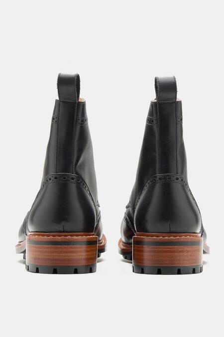 Buy_Kozasko_Black Goodyear Welted Wingtip Brogue Boots _Online_at_Aza_Fashions