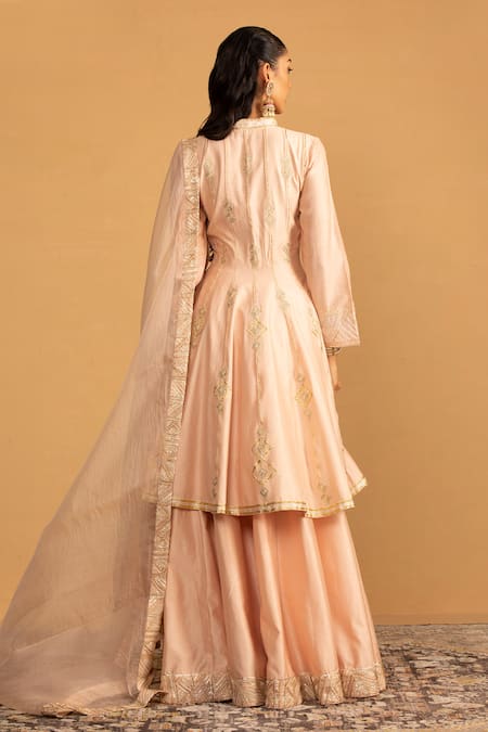 Esha Koul Gota Embroidered Peplum Kurta & Lehenga Set 