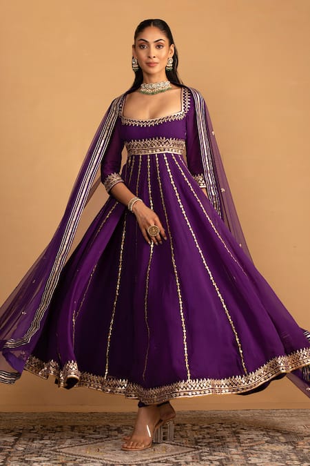 Esha Koul Gota Embellished Anarkali & Churidar Set 