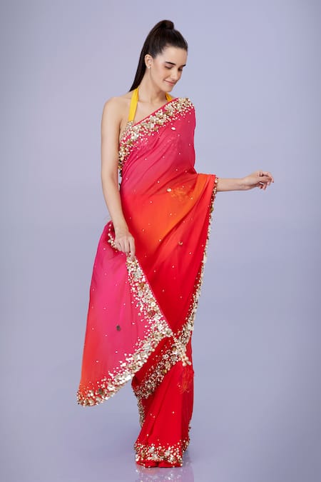 DILNAZ Sequin Applique Work Saree 