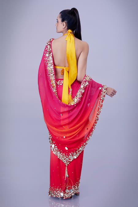 Dilnaz Sequin Applique Work Saree 