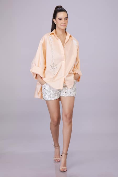 DILNAZ Crystal Embellished Shirt 