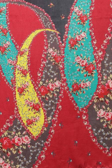 Buy_Satya Paul_Blue Silk Satin Night Embrace Print Saree With Running Blouse 