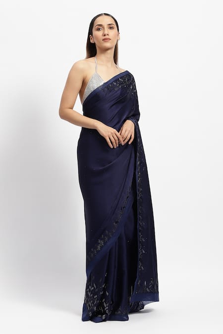 Satya Paul Atlantis Calls Embellished Saree With Running Blouse 