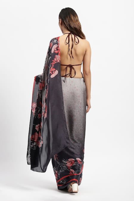 Satya Paul Nimbus Snow Embellished Saree With Running Blouse 