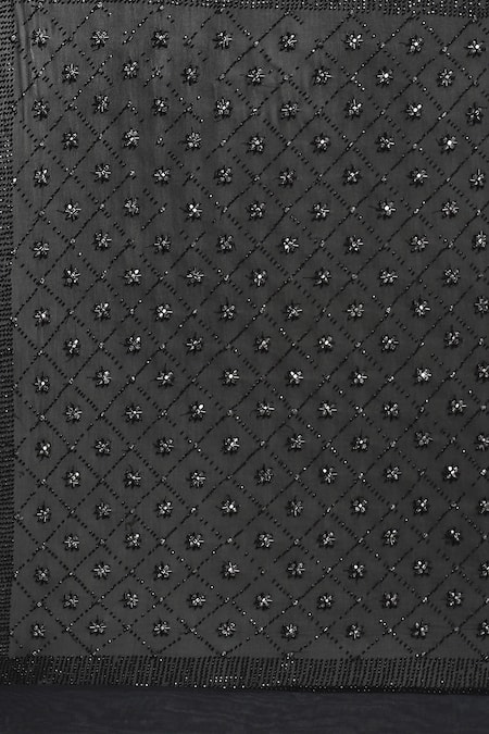 Buy_Satya Paul_Black Viscose, Georgette Crystal Math Embroidered Saree With Running Blouse 