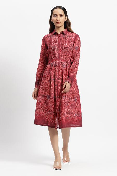 Satya Paul Linen Floral Print Dress