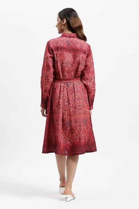 Satya Paul Linen Floral Print Dress