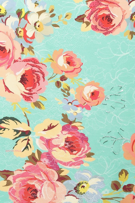 Buy_Satya Paul_Pink Silk, Crepe Sequins Sky Is The Limit Embellished Saree With Running Blouse 