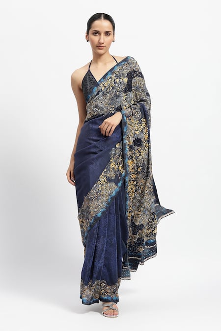 Satya Paul Sovereign Serenity Embellished Saree With Running Blouse 