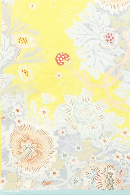 Satya Paul Grey Silk Satin Embroidery Breeze Printed Saree With Running Blouse at Aza Fashions Satya Paul_Grey Silk Satin Embroidery Breeze Printed Saree With Running Blouse _at_Aza_Fashions