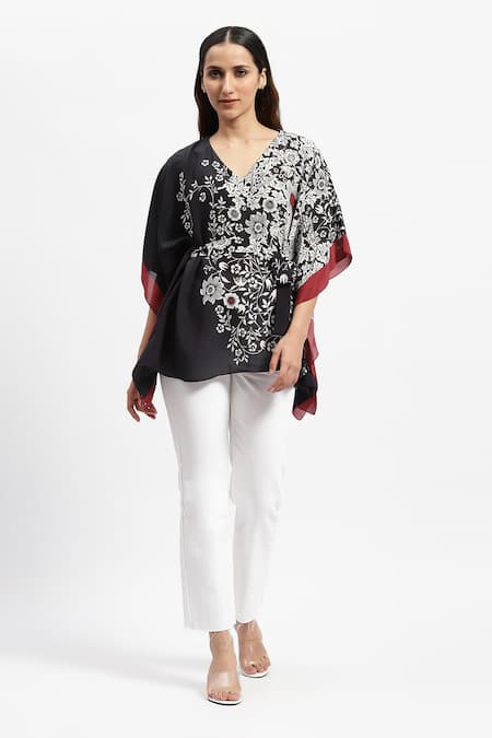 Satya Paul Blooming Night Print Kaftan 